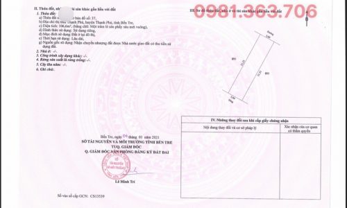 Cần Bán 2 Nền Đất Thổ Cư Trong Khu Chợ Mới Thạnh Phú Vị Trí Thích Hợp Kinh Doanh