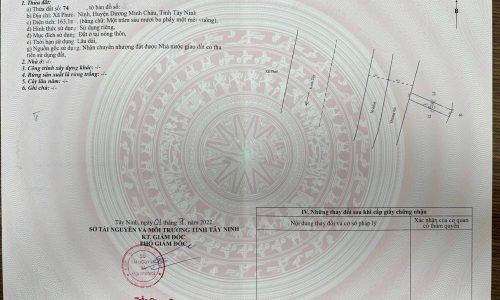 Bán gấp đất thổ cư Dương Minh Châu,Tây Ninh.165m2 giá 460 triệu,