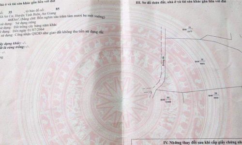 BÁN ĐẤT, GẤP – DIỆN TÍCH 4.683M2 , TỊNH BIÊN AN GIANG – GIÁ RẺ (MỘT TỶ HAI)