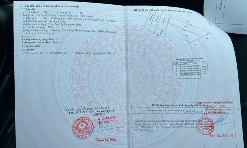 Bán đất thổ vườn Xã Phú Mỹ Hưng,Củ Chi 541m2(thổ cư 56m)giá ngộp 2 tỷ 460.