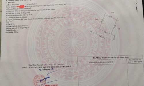 BÁN ĐẤT BIỆT THỰ 223m2 KHU ĐÔ THỊ ĐÔNG NAM THỦY AN – PHƯỜNG THỦY DƯƠNG