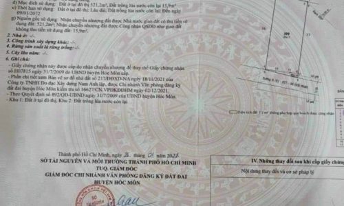 Đất thổ cư Hóc Môn dt 537m2 giá 12,5 tỷ