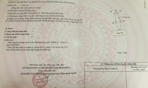 Đất mặt tiền đường Lê Quý Đôn TP Đồng Xoài Sổ Sẵn 110m2.