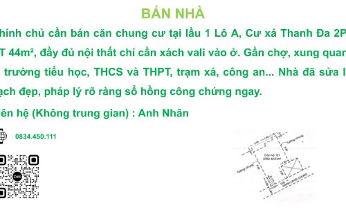 Bán căn hộ chung cư Thanh Đa