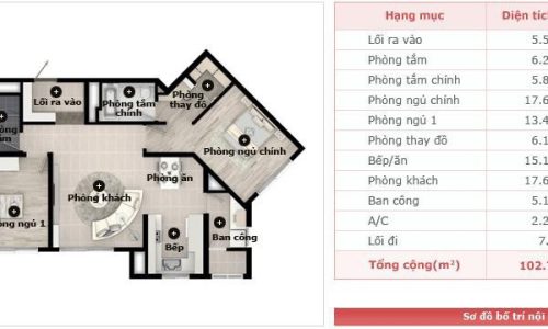 Bán căn góc 103m2, 2PN chung cư cao cấp Huyndai Hillstate Hà Đông – Full đồ – sẵn sổ – nhỉnh 3 tỷ