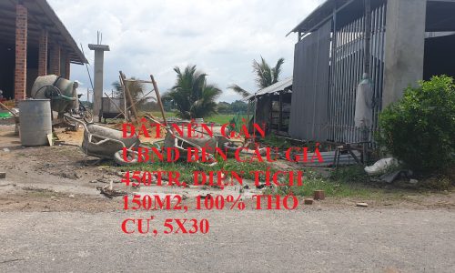 CHÍNH CHỦ BÁN ĐẤT HUYỆN BẾN CẦU, GIÁ 450TR, 150M2 THỔ CƯ