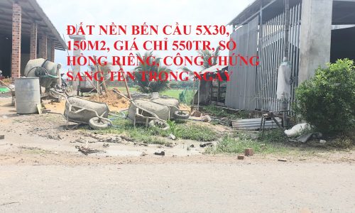 KẸT TIỀN BÁN LÔ ĐẤT NGỘP BẾN CẦU 550TR, 150M2