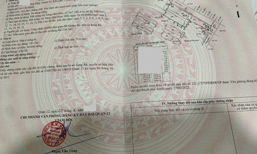 Bán lô đất góc 2 mặt tiền ph Hiệp Thành, q12, 6x12m. Hẻm 6m đường HT45. Giá 3,28 tỷ tl