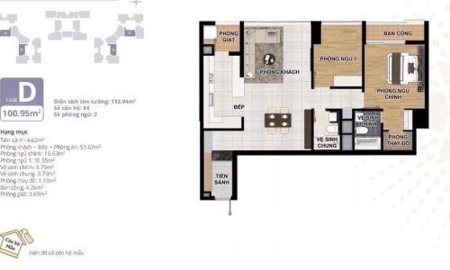 (BÁN GẤP) CHUNG CƯ CAO CẤP  FULL ĐỒ 2PN 101M2 STARLAKE TÂY HỒ TÂY