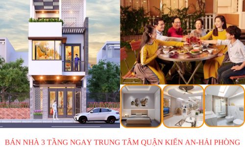 Bán nhà 3 tầng 2 mặt tiền gần ngã 5 kiến an-hải phòng